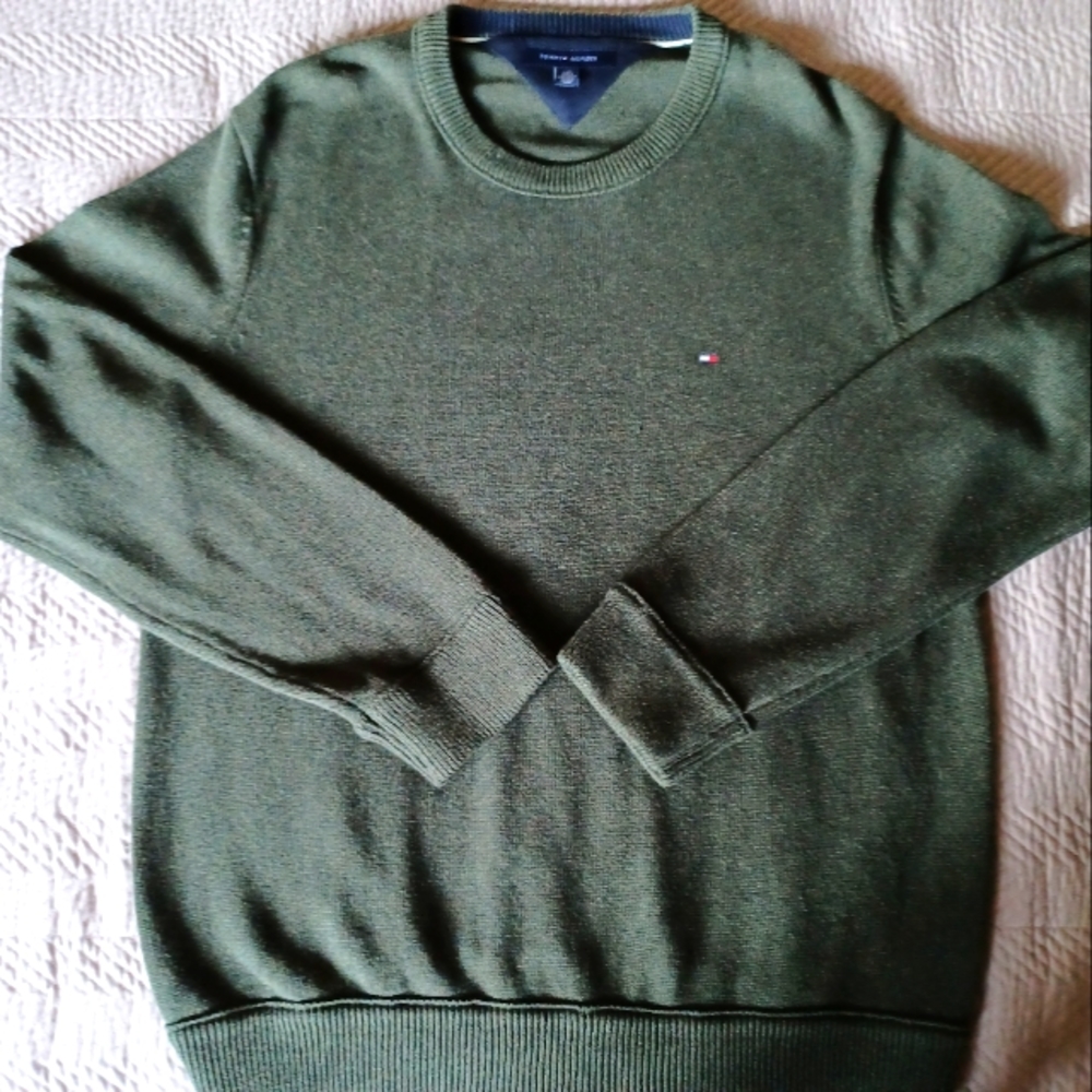 2 for $40 | Tommy Hilfiger | Men's Crewneck Sweater, Green, Large